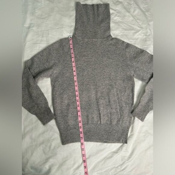 90s Vintage Loo & Boo Turtleneck Sweater Lambswool Angora Blend Gray Size S-M - Picture 7 of 9